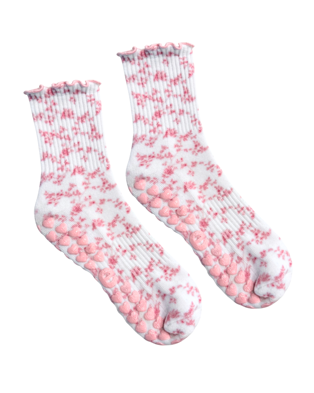 Pink Floral Grip Sock