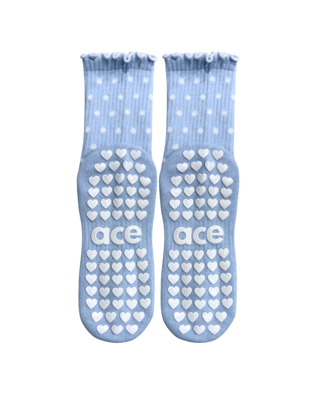 Blue Polka Dot Grip Sock