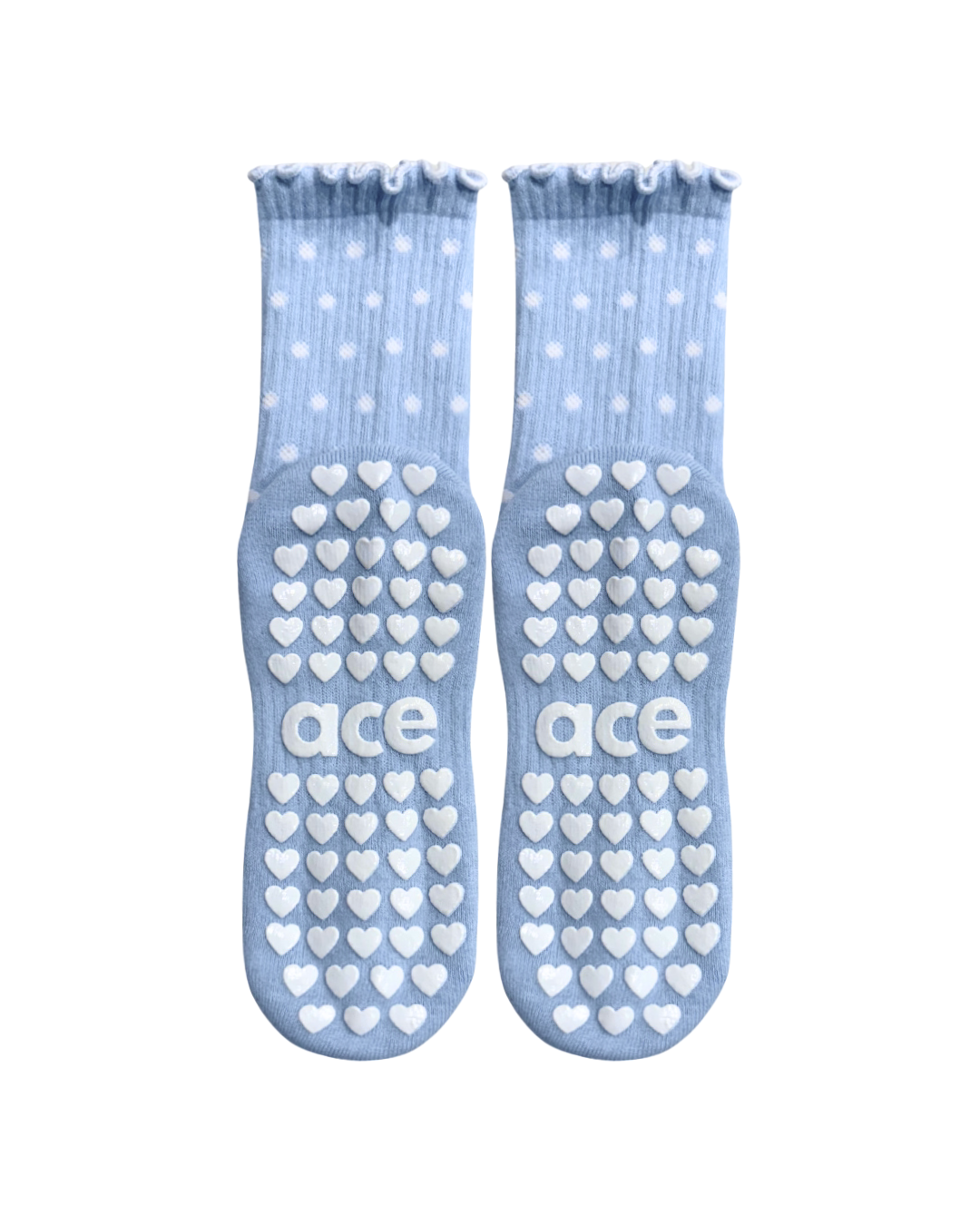 Blue Polka Dot Grip Sock
