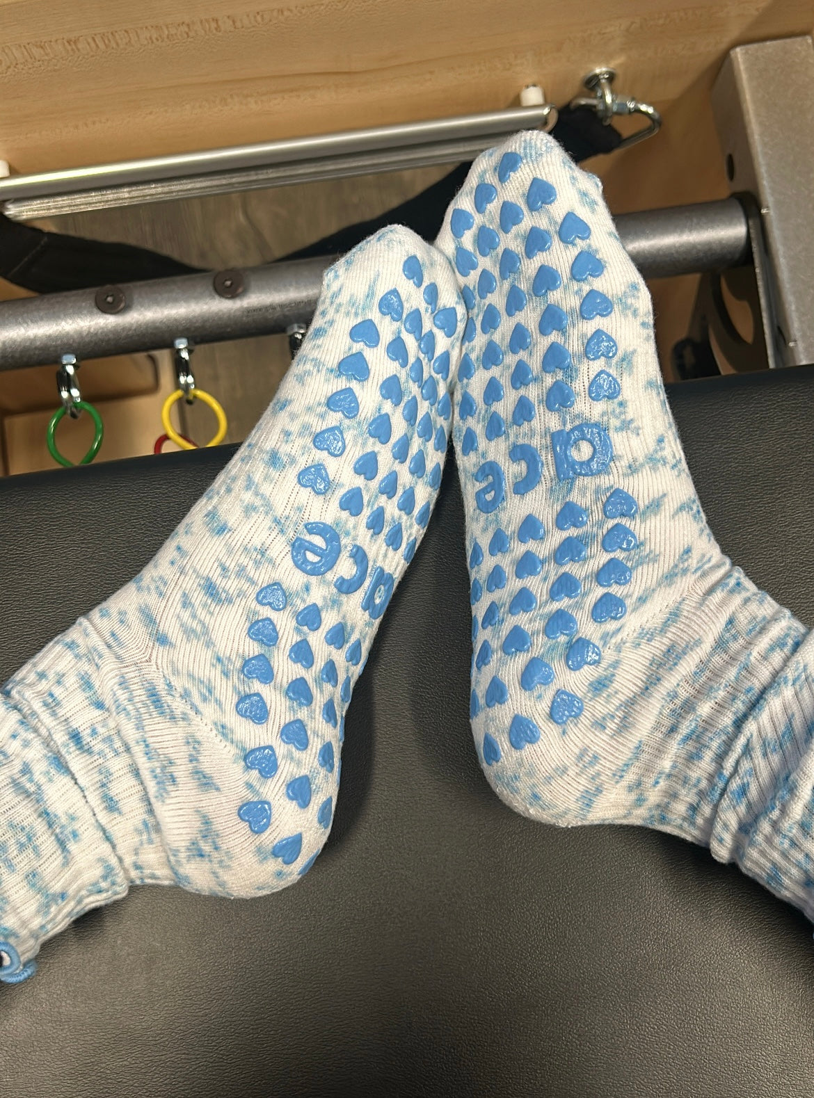 Blue Floral Grip Sock