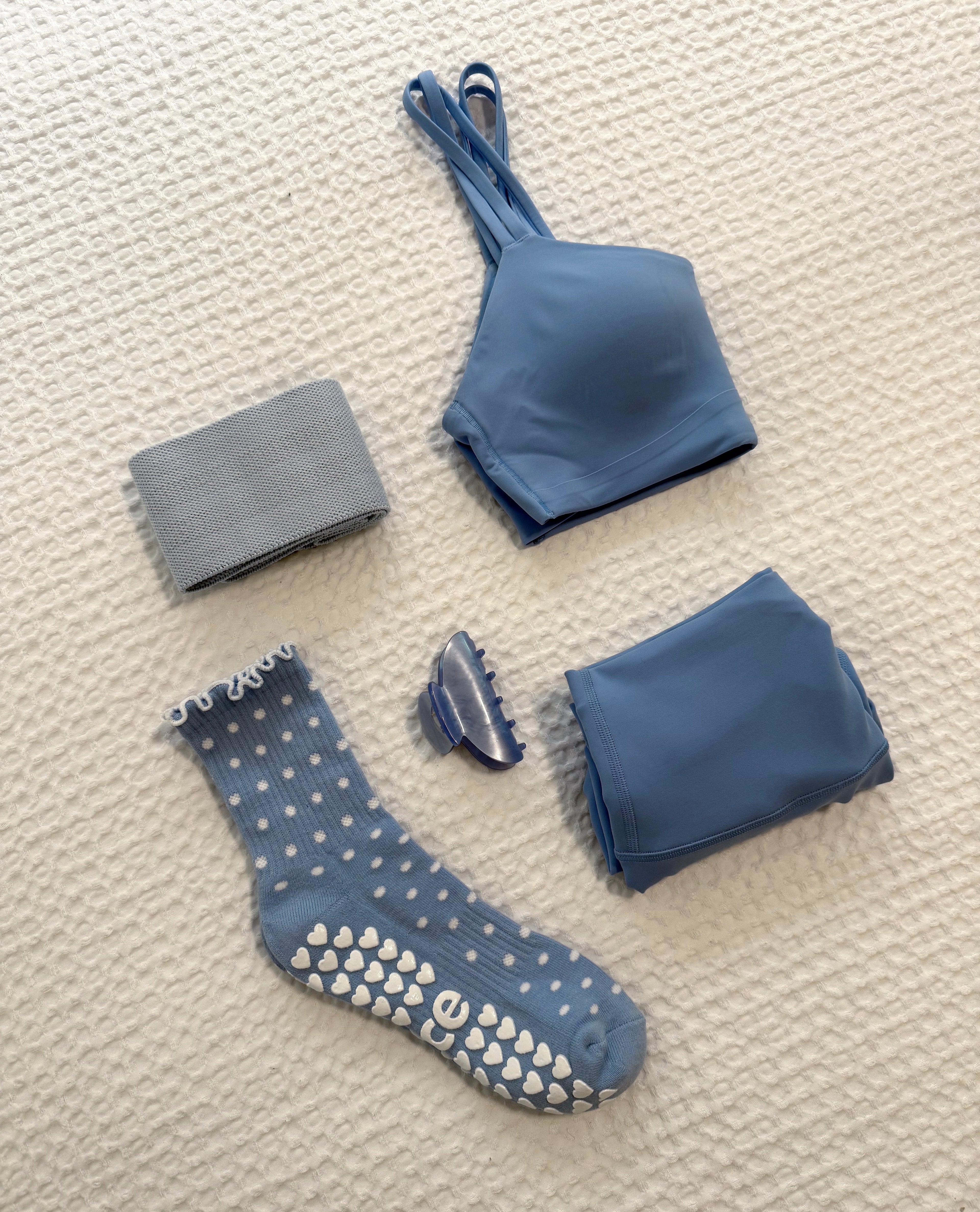 Blue Polka Dot Grip Sock