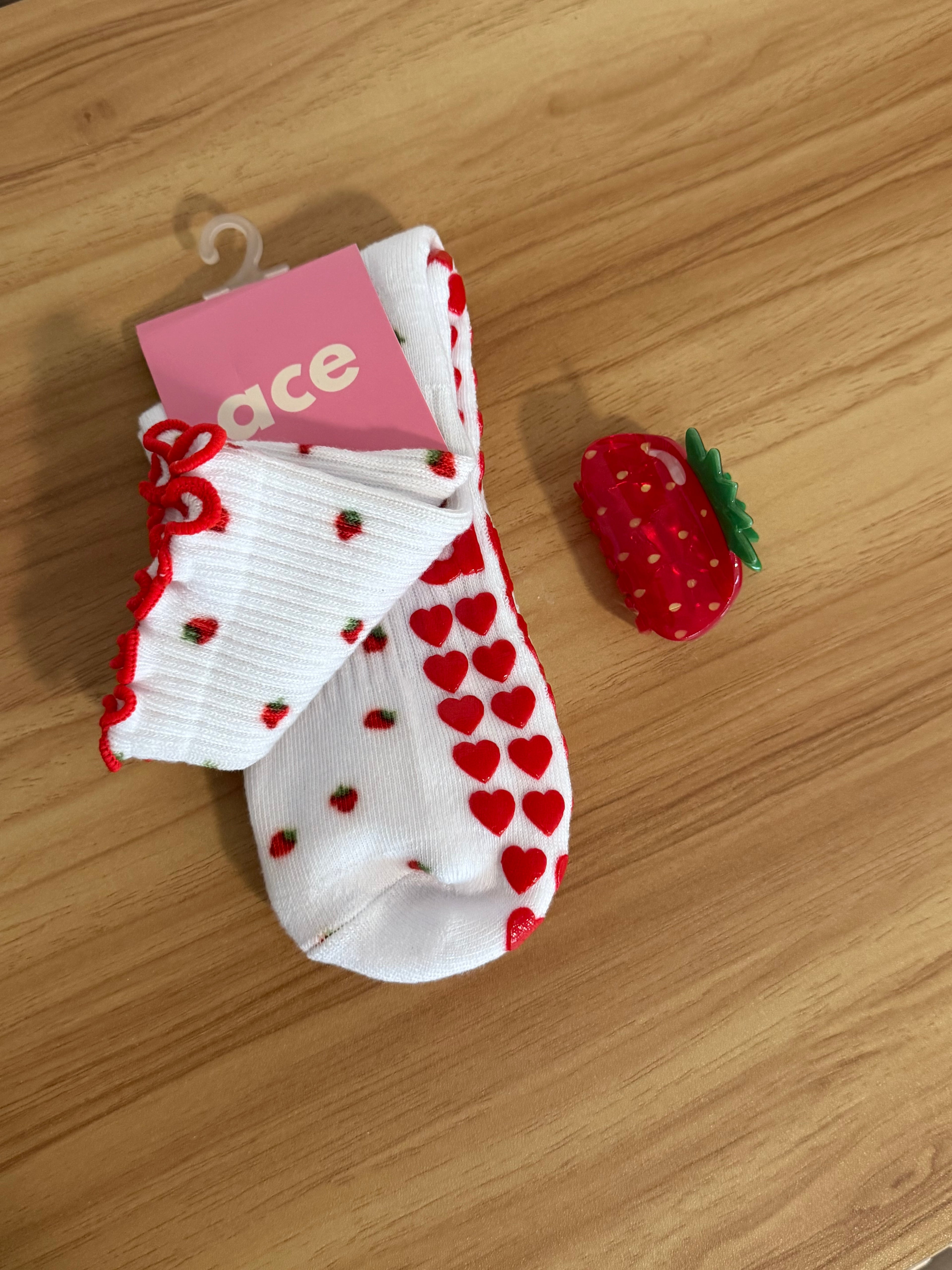Strawberry Grip Sock