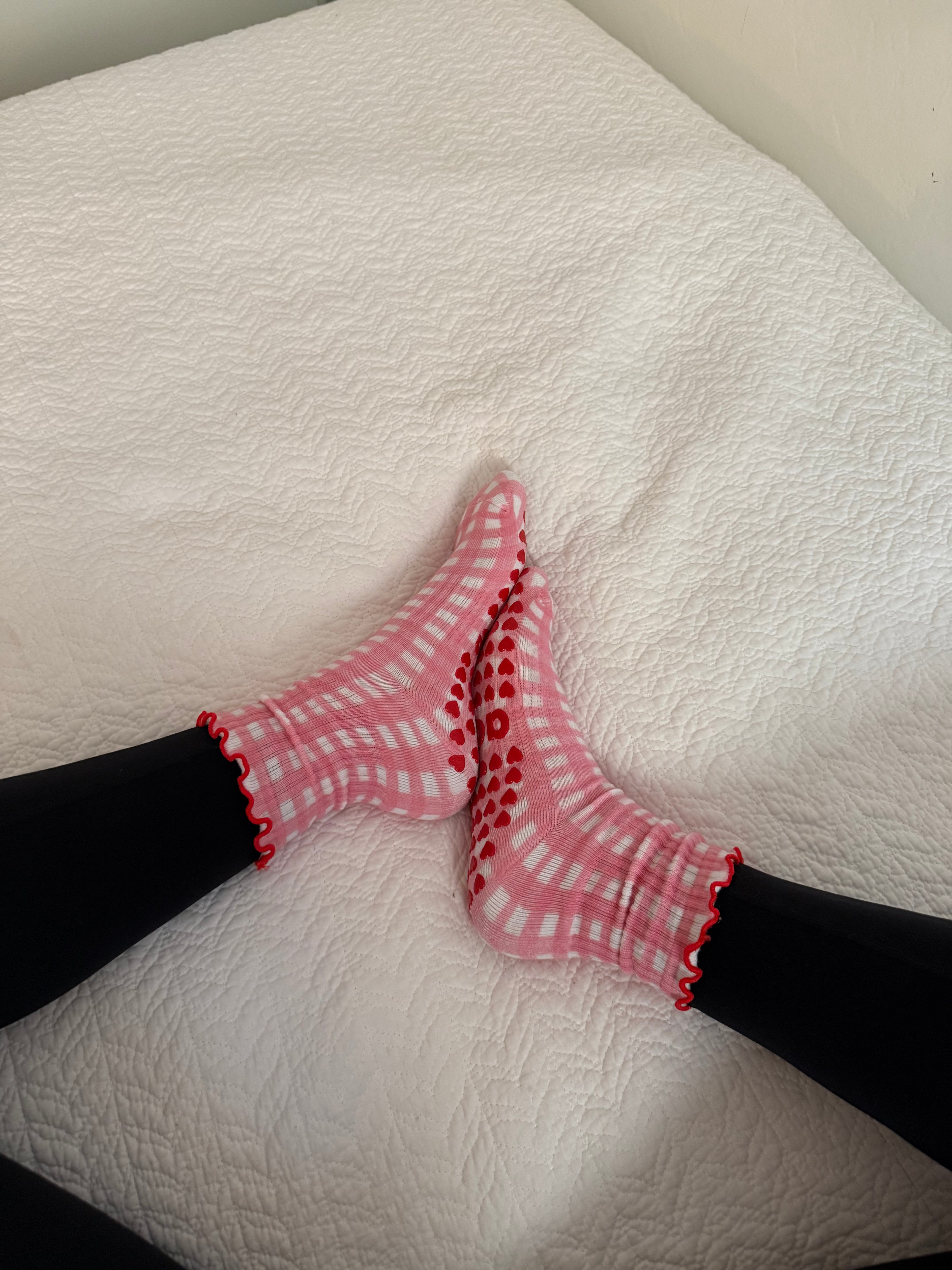 Gingham Grip Sock