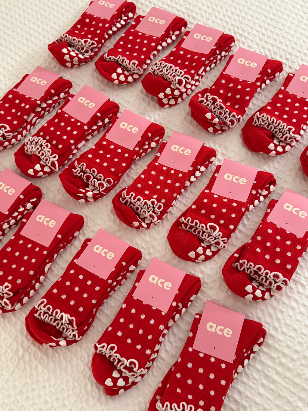 Red Polka Dot Grip Sock
