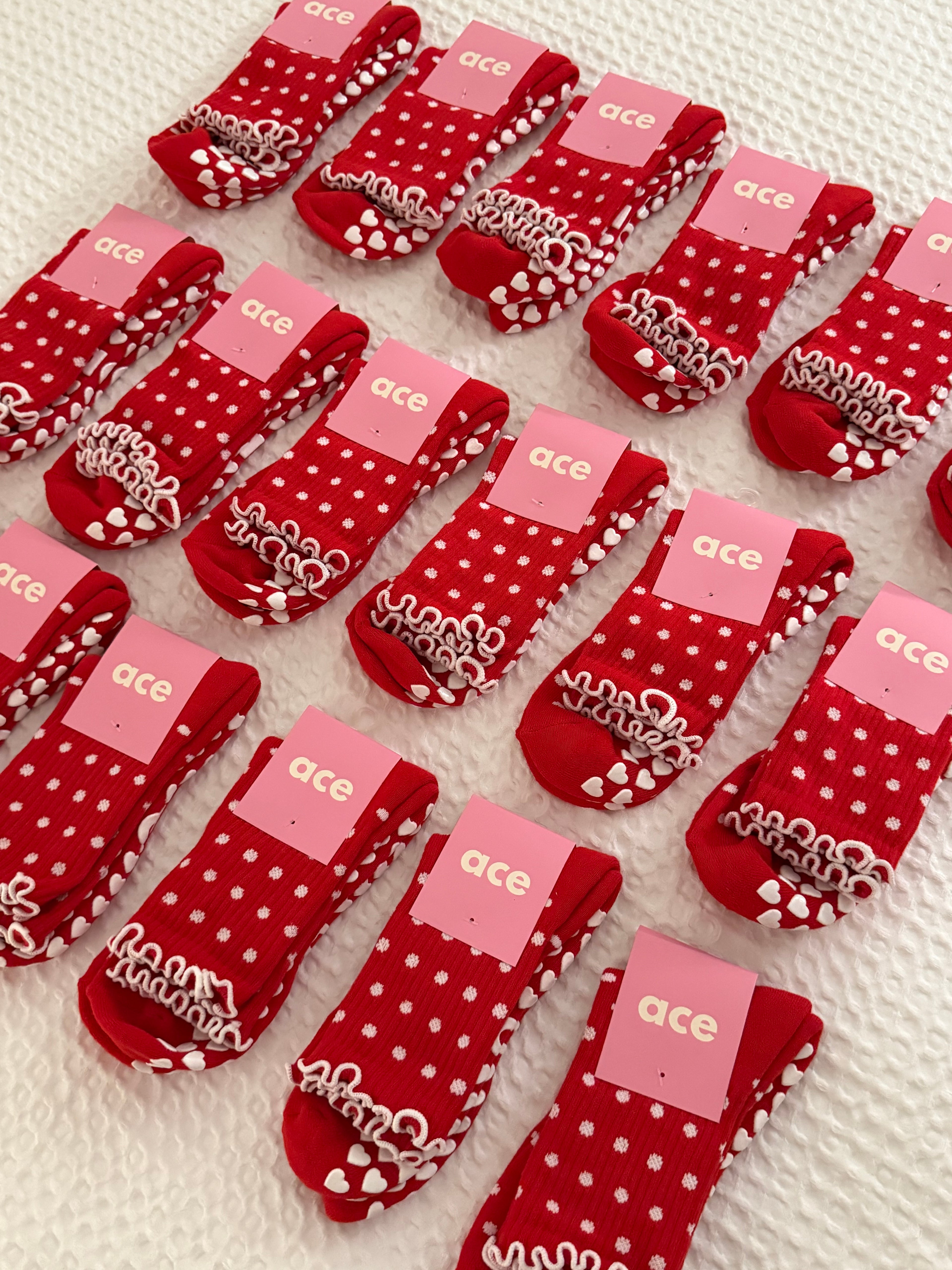 Red Polka Dot Grip Sock