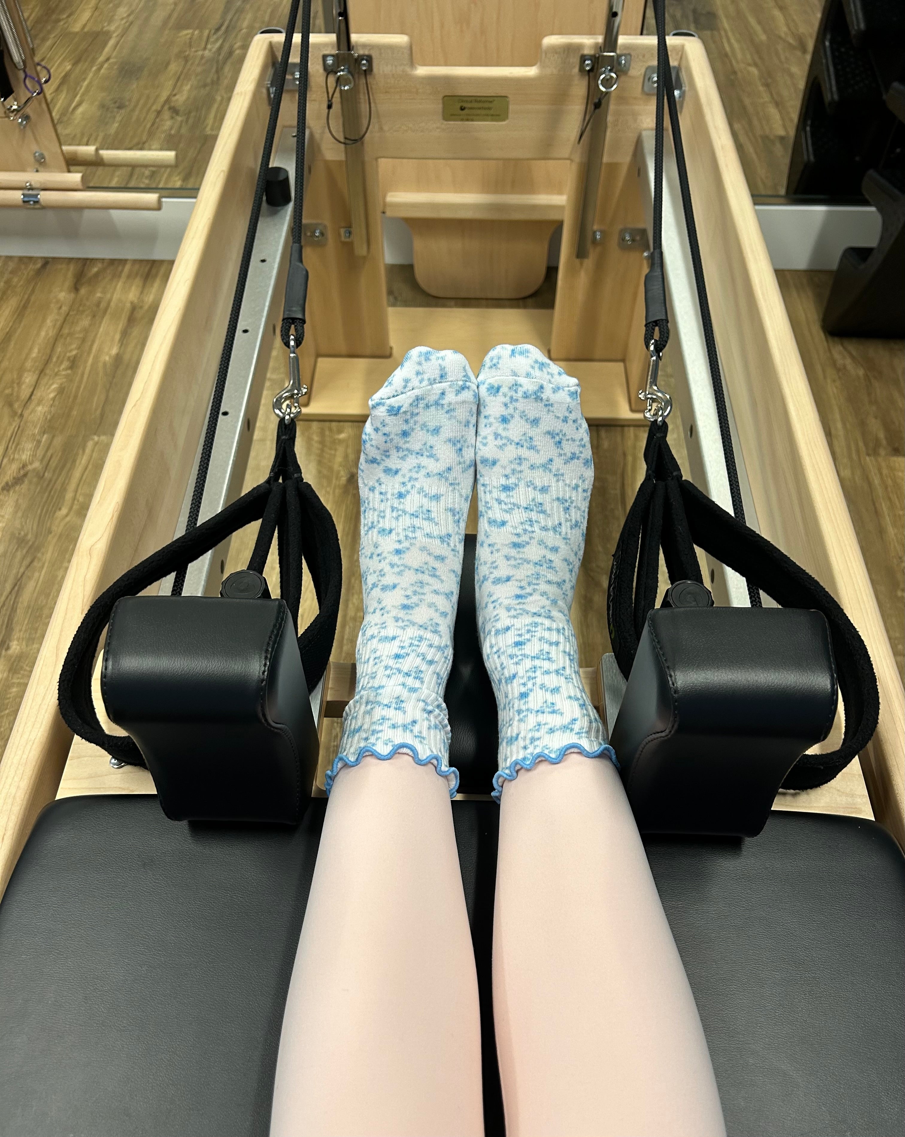 Blue Floral Grip Sock
