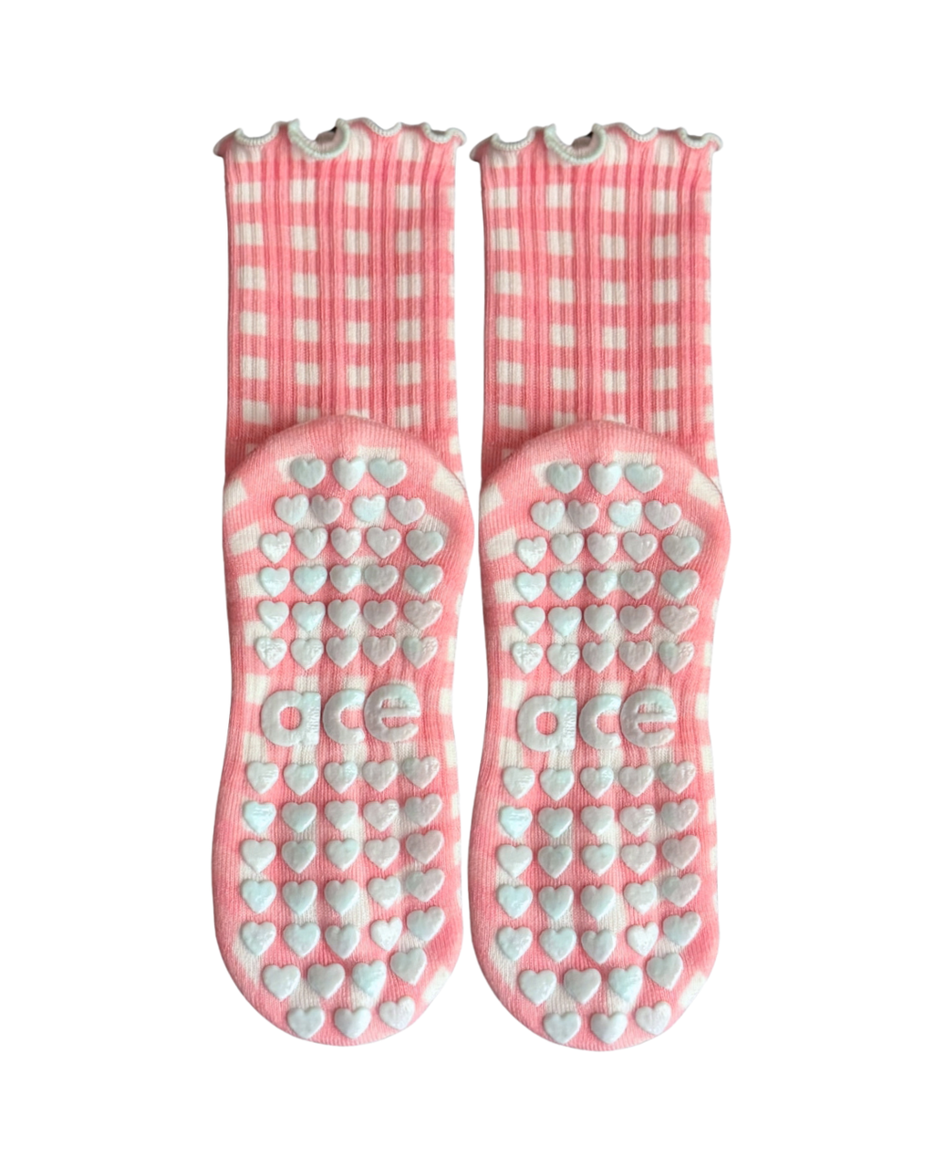 Gingham Grip Sock Pink/Blue