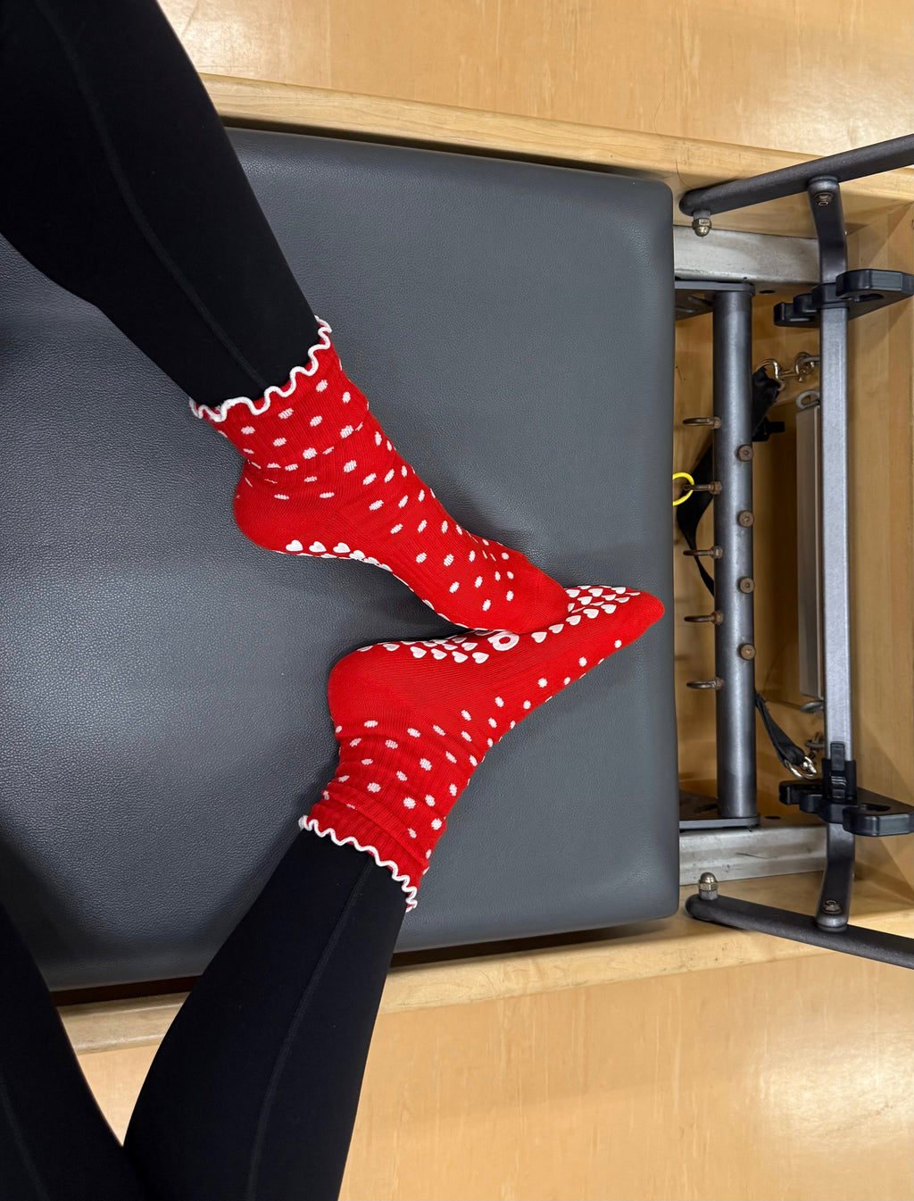 Red Polka Dot Grip Sock