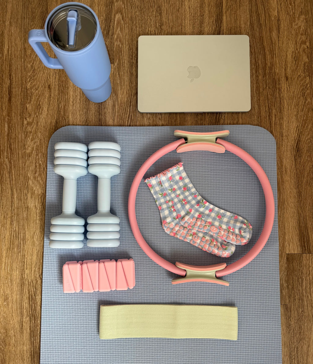 Floral Gingham Grip Sock