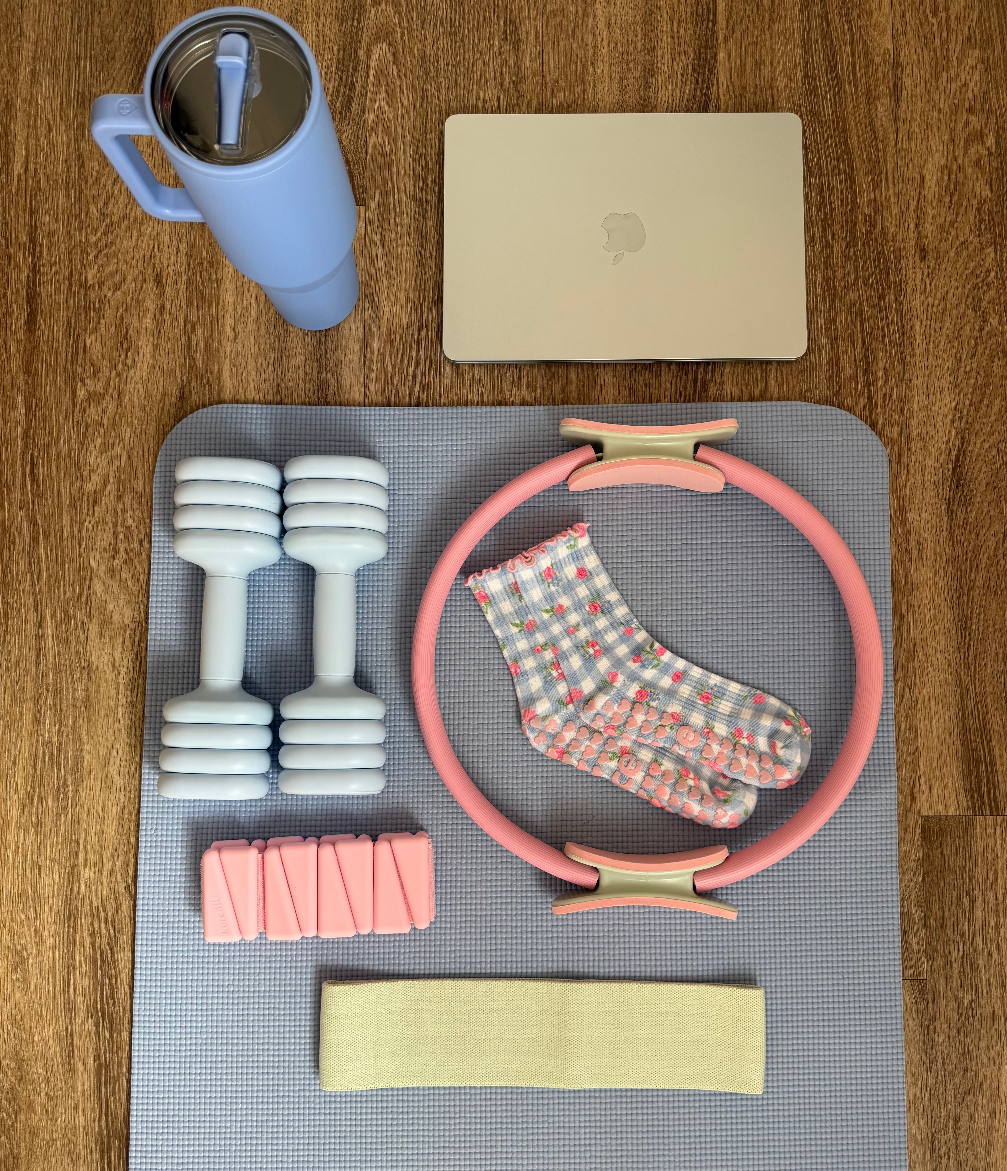 Floral Gingham Grip Sock