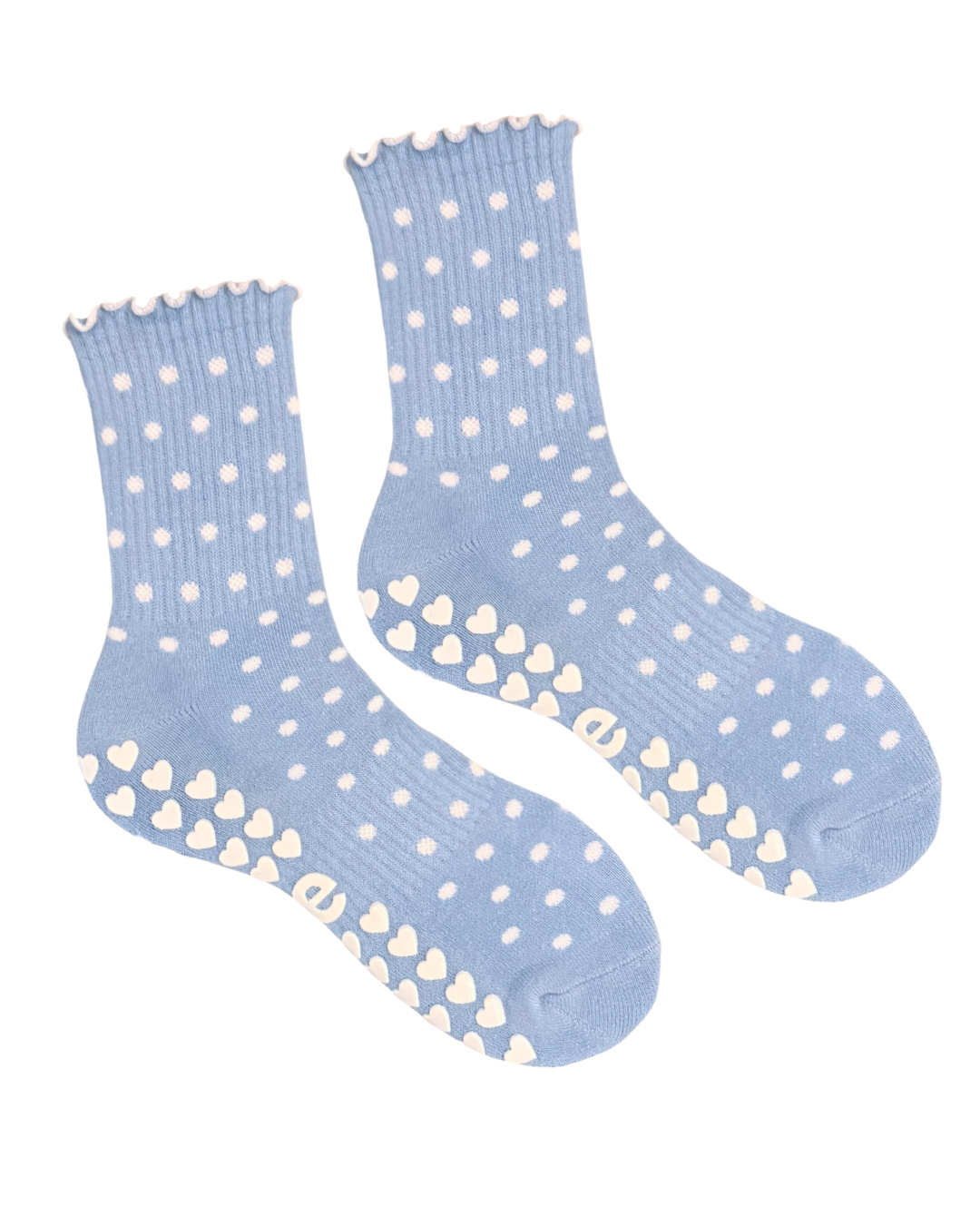 Blue Polka Dot Grip Sock
