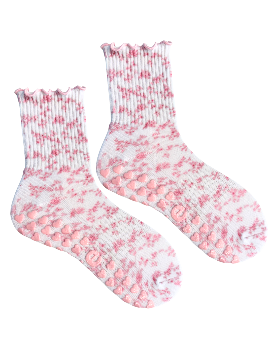 Pink Floral Grip Sock