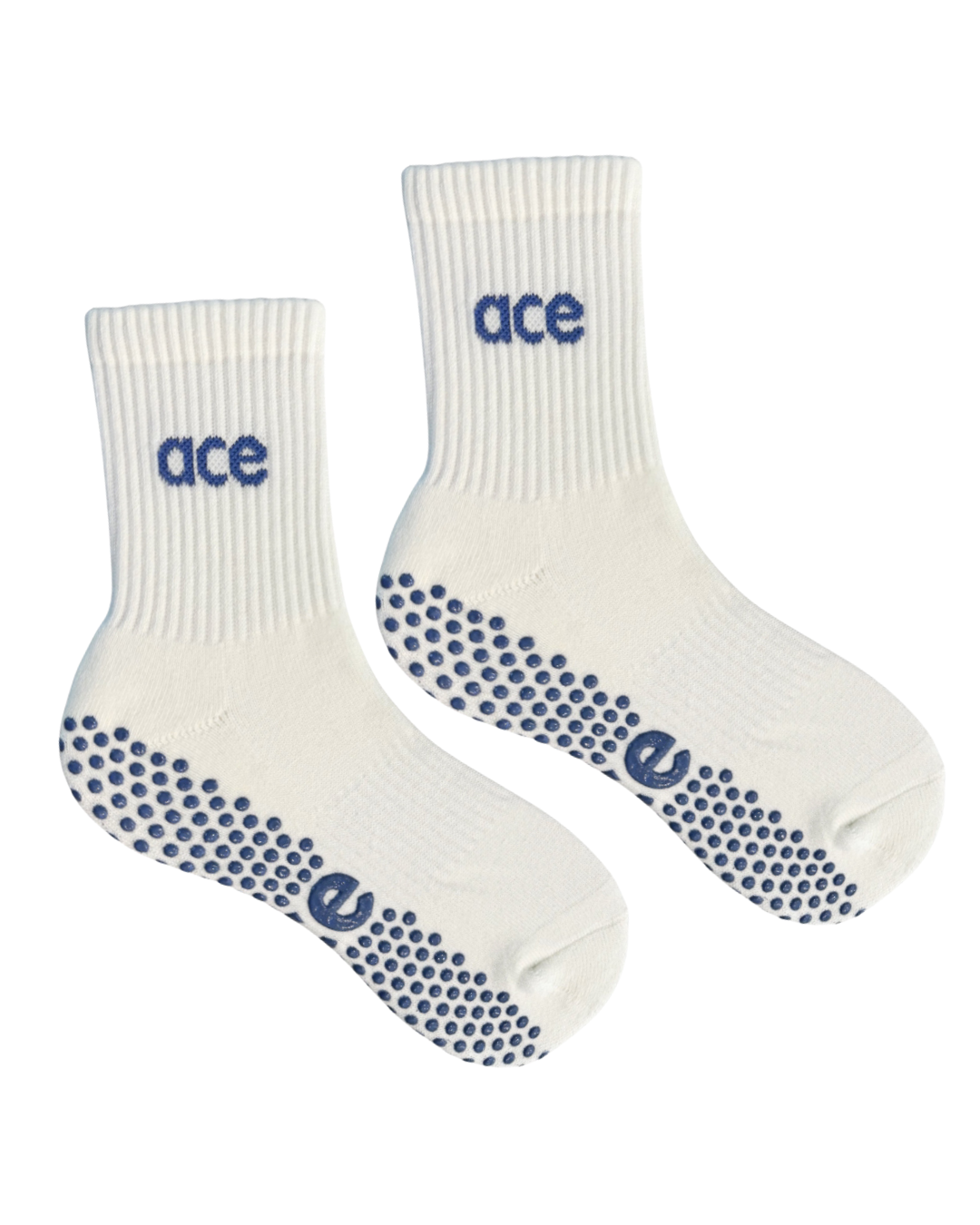 Cream & Navy Ace Grip Socks