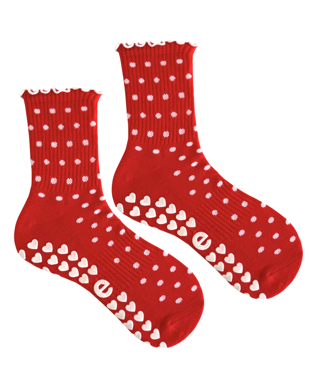 Red Polka Dot Grip Sock