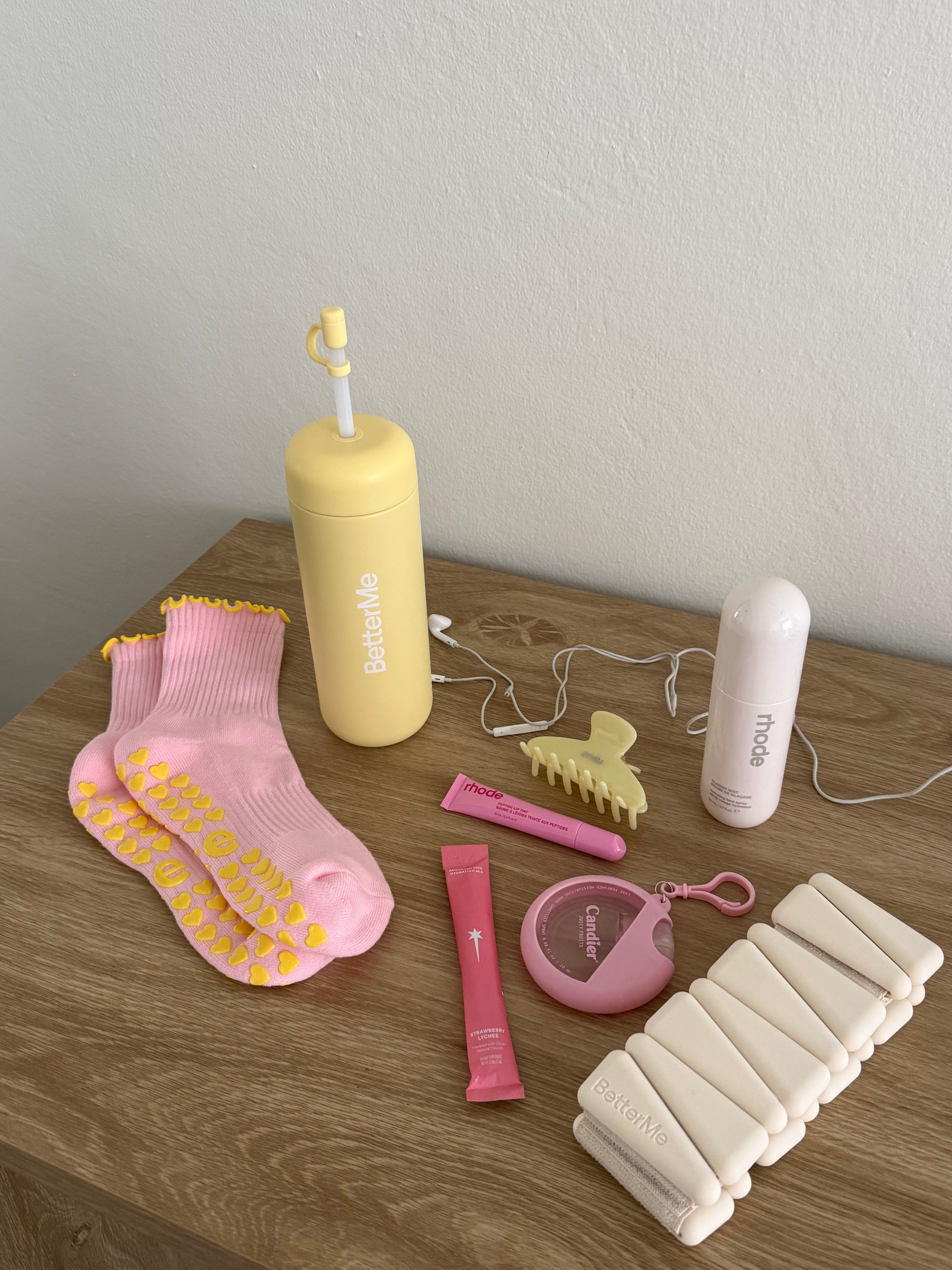 Pink & Yellow Grip Sock