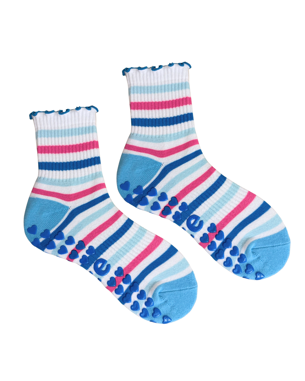 Blue Multi Stripe Grip Sock