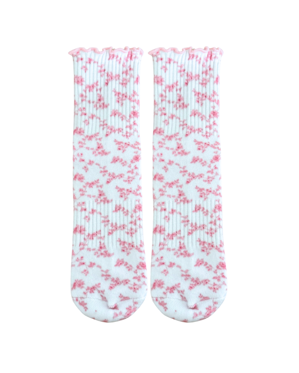 Pink Floral Grip Sock