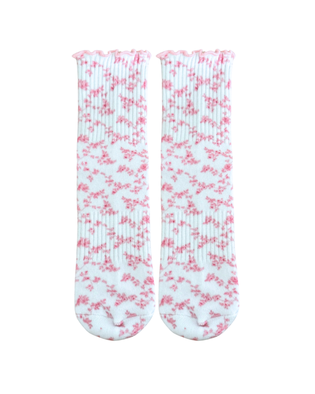 Pink Floral Grip Sock