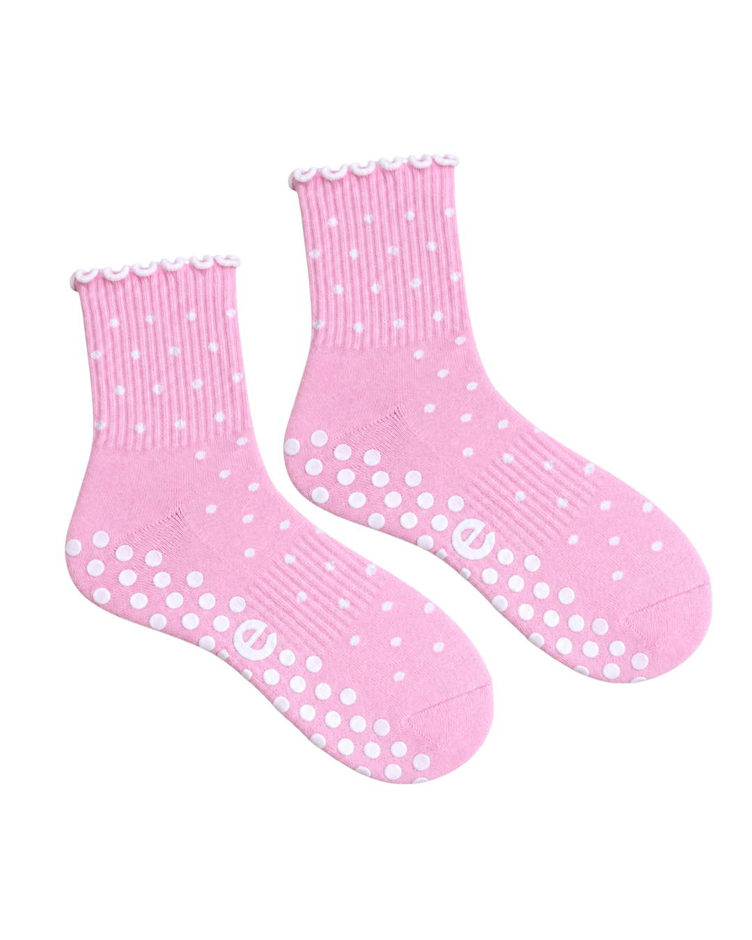 Pink Polka Dot Grip Sock