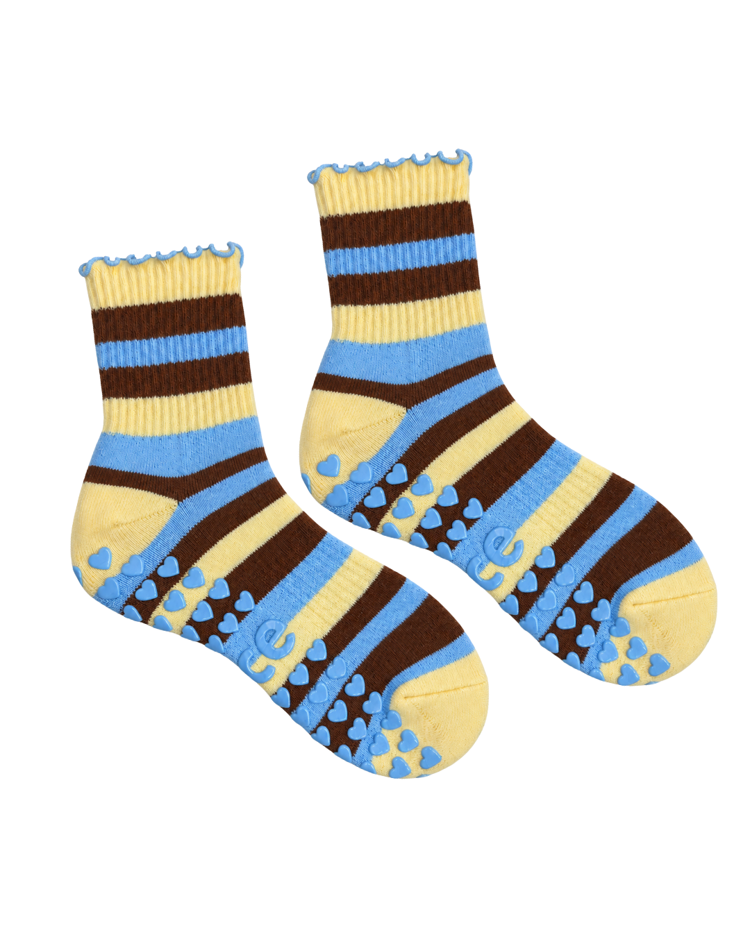Yellow Multi Stripe Grip Sock